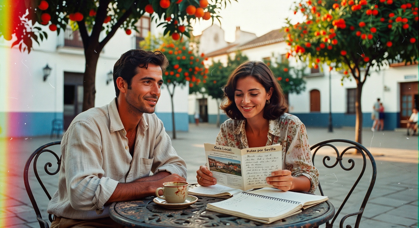 Settled in Andalusia — planning at a sunny cafe